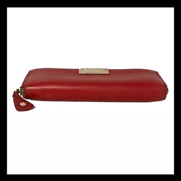 Authentic Jimmy Choo RED Long Zip Around Large Leather Wallet Made In Italy - Picture 2 of 14